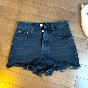 ZARA black denim 5 pockets shorts summer staple